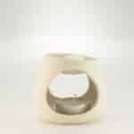 Ceramic Zen Oil Burner - Round Pebble - Speckled Off-White - Image 4