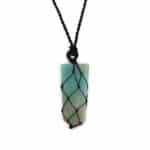 Laced Gemstone Flat Point Pendant - Amazonite