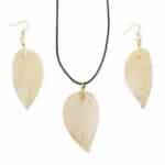 Necklace & Earring Set - Bravery Leaf - Gold