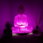Meditation Buddha Lamp Cherry Crackle - Oval Stand - Image 3