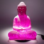 Meditation Buddha Lamp Cherry Crackle - Oval Stand - Image 4