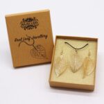 Necklace & Earring Set - Bravery Leaf - Gold - Image 3