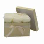 Soap Flower Gift Bouquet - 9 Cream Roses - Square - Image 4