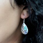 Shell & Silver Earrings - Classic Disc - Abalone - Image 6
