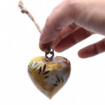 Large Decor Wood Hearts -  Yellow Floral - Image 3