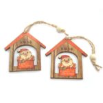 Pack of 2 Christmas Wooden Craft Decoration - Xmas Santa Gift - Image 5