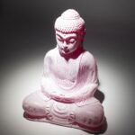 Meditation Buddha Lamp Cherry Crackle - Oval Stand - Image 6