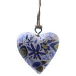 Large Decor Wood Hearts -  Blue Floral