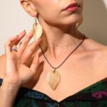 Necklace & Earring Set - Bravery Leaf - Gold - Image 6