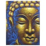 Buddah Painting - Gold Face & Lotus Flower
