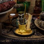 Palo Santo Stick & Smudge Holder - Mandala - Sand & Grey - Image 2