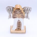 Large Mango Wood Star Angel Metal Wings & Enamel Detail - Image 6