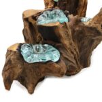 Molton Glass Five Candle Holder on Wood - Image 3