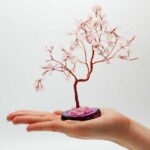 Lrg Gemstone Tree - Rose Quartz on Pink Agate Base (100 stones) - Image 2