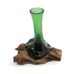Recycled Beer Bottles - Flower Vase on Wood - Image 2