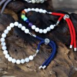 925 Silver Plated Gemstone Charcoal String Bracelet - Dalmation Jasper - Image 5