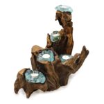 Molton Glass Five Candle Holder on Wood - Image 5