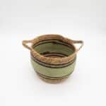 Cotton & Seagrass Large Baskets - Natural Black & Green- Set of 3 - Image 4