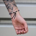 925 Silver Plated Gemstone Charcoal String Bracelet - Dalmation Jasper - Image 6