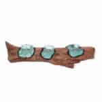 Molton Glass Flat Triple Candle Holder on Wood - Image 2