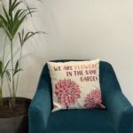 Printed Cotton Cushion Cover - We are Flowers - Pink - Image 11