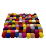 Felt Ball Square Placemat - 20cm Multi Colour - Image 2
