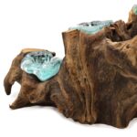 Molton Glass Five Candle Holder on Wood - Image 9