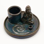 Multi Purpose Buddha Incense Plate - Ceramic Blue - Image 7