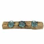 Molton Glass Flat Triple Candle Holder on Wood - Image 5