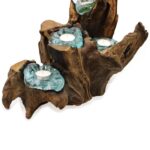 Molton Glass Five Candle Holder on Wood - Image 10