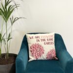 Printed Cotton Cushion Cover - We are Flowers - Pink - Image 13