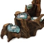 Molton Glass Five Candle Holder on Wood - Image 11