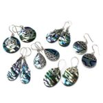 Shell & Silver Earrings - Classic Disc - Abalone - Image 3