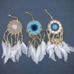 Pastel Blue Macramé Dream Catcher 9cm (asst colours) - Image 3