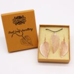 Necklace & Earring Set - Bravery Leaf - Pink Gold - Image 3
