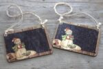 Pack of 2 Christmas Wooden Craft Decoration - Snowman - Image 3