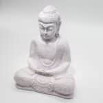 Meditation Buddha Lamp Lavender Crackle - Oval Stand - Image 4