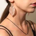 Necklace & Earring Set - Bravery Leaf - Pink Gold - Image 6
