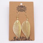 Earrings - Bravery Leaf - Gold - Image 2