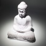 Meditation Buddha Lamp Lavender Crackle - Oval Stand - Image 5