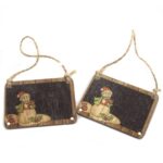 Pack of 2 Christmas Wooden Craft Decoration - Snowman - Image 4