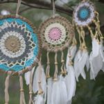 Pastel Pink Macramé Dream Catcher 12cm (asst colours) - Image 7