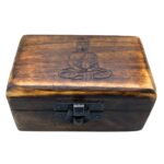 Set of 5  Wooden Pill Box 9x5x4cm - Carved Designs