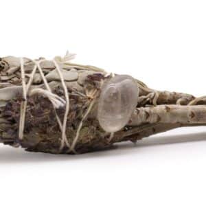 Smudge Stick - Spiritual Healing Sage Torch  (amethyst) 10 cms