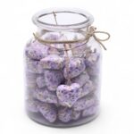 Large Decor Wood Hearts -  Purple Flower - Image 3