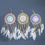 Pastel Pink Macramé Dream Catcher 16cm (asst colours) - Image 2