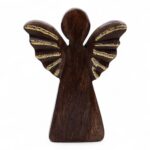 Medium Mango Wood Angel - Gold Decor - Image 7