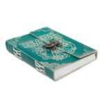 Leather Green Peace with Lock Notebook (18x13 cm) - Image 2