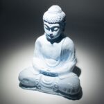 Meditation Buddha Lamp Sky Blue - Oval Stand - Image 5