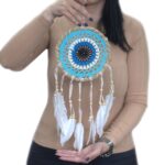 Pastel Pink Macramé Dream Catcher 16cm (asst colours) - Image 3